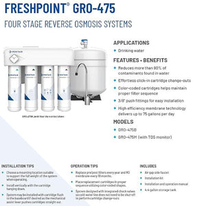 Pentair FreshPoint GRO-475B 4-Stage Reverse Osmosis System Features