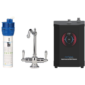 Classic Hook Spout Hot/Cold Faucet Bundle with filter chrome