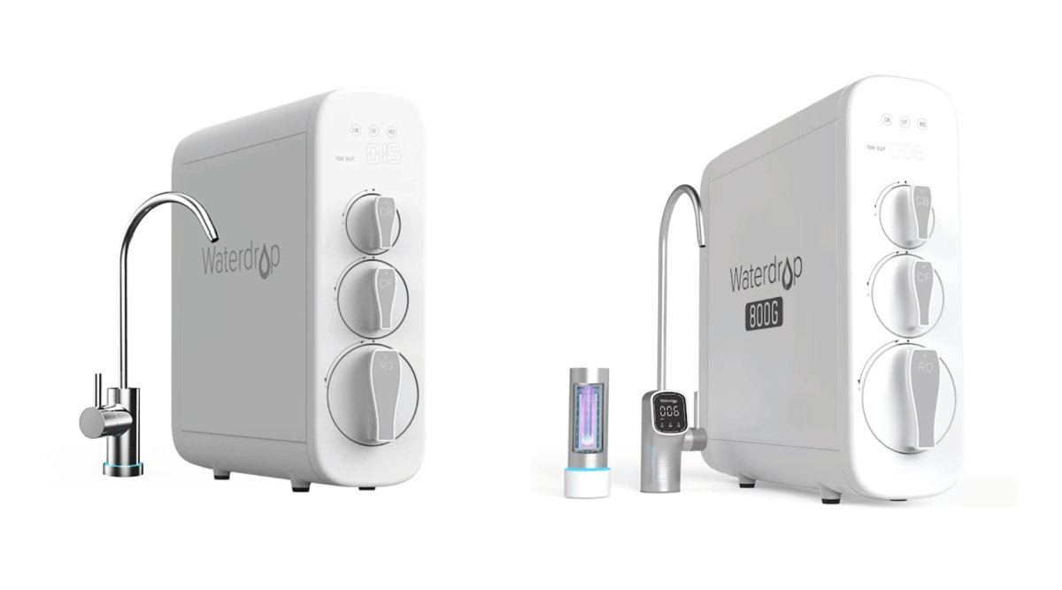 Waterdrop G3P800 vs Brondell Circle RO system comparison setup