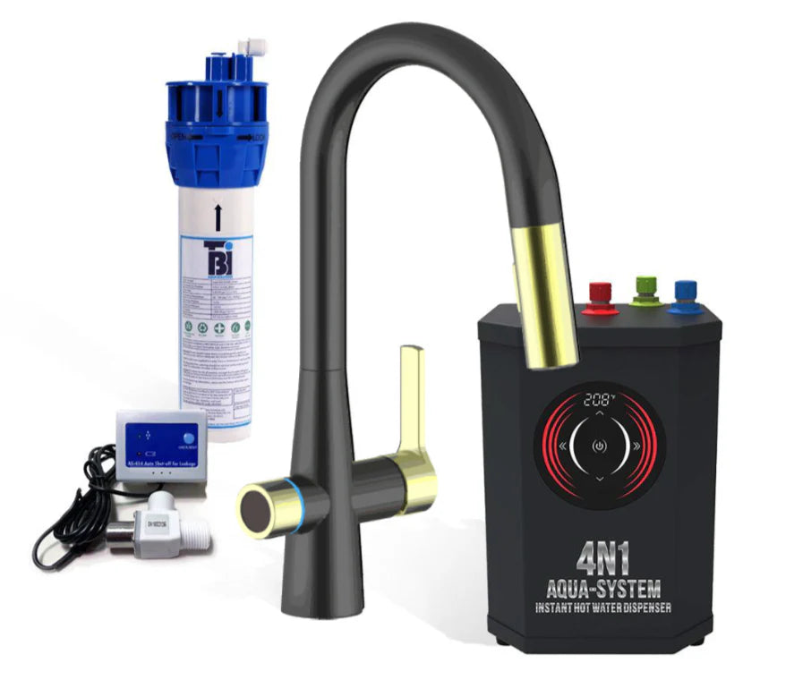 4N1 Instant Hot Water Dispenser and Filtration System-FL1000 with FREE Leak Detector - Plus