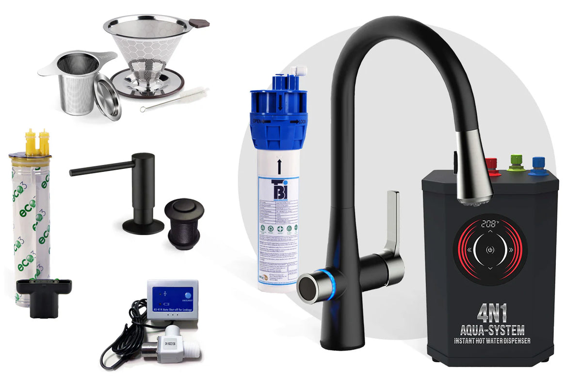 4N1 Instant Hot Water Dispenser and Filtration System-FL1000 with FREE Leak Detector - Plus