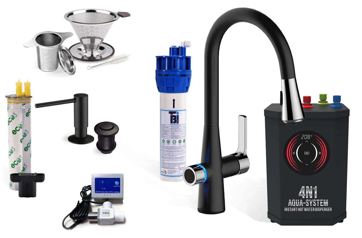 4N1 Instant Hot Water Dispenser and Filtration System-FL1000 with FREE Leak Detector - Plus