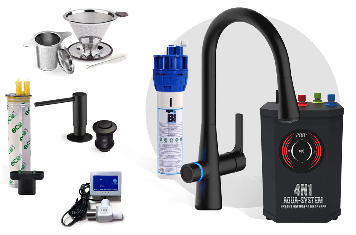 4N1 Instant Hot Water Dispenser and Filtration System-FL1000 with FREE Leak Detector - Plus