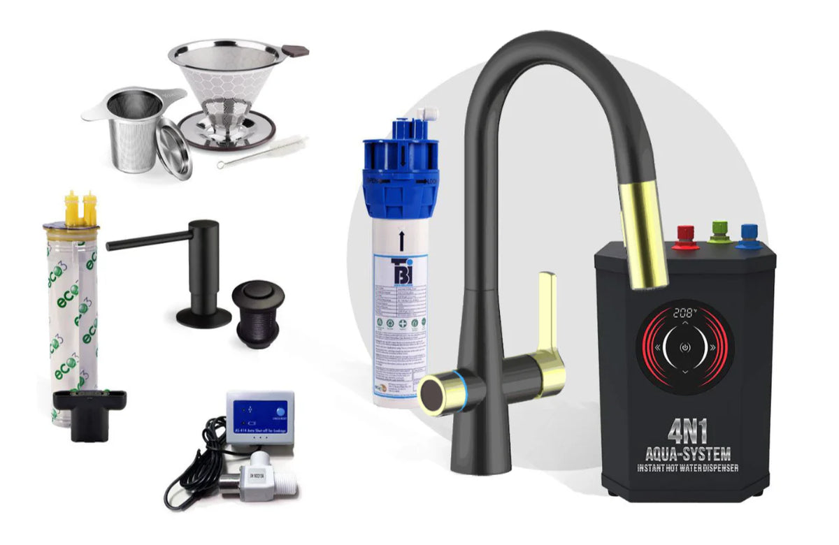 4N1 Instant Hot Water Dispenser and Filtration System-FL1000 with FREE Leak Detector - Plus