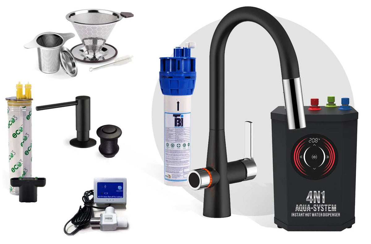 4N1 Instant Hot Water Dispenser and Filtration System-FL1000 with FREE Leak Detector - Plus