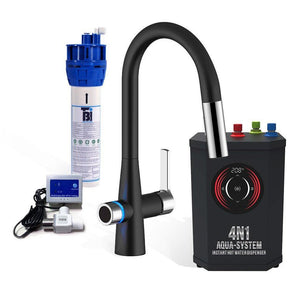 Instant Hot Water Dispenser with matte black faucet