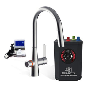 4N1 Instant Hot Water System with Leak Detector with contemporary brushed nickel faucet