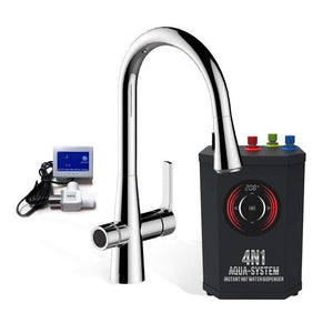 4N1 Instant Hot Water System with Leak Detector chrome faucet