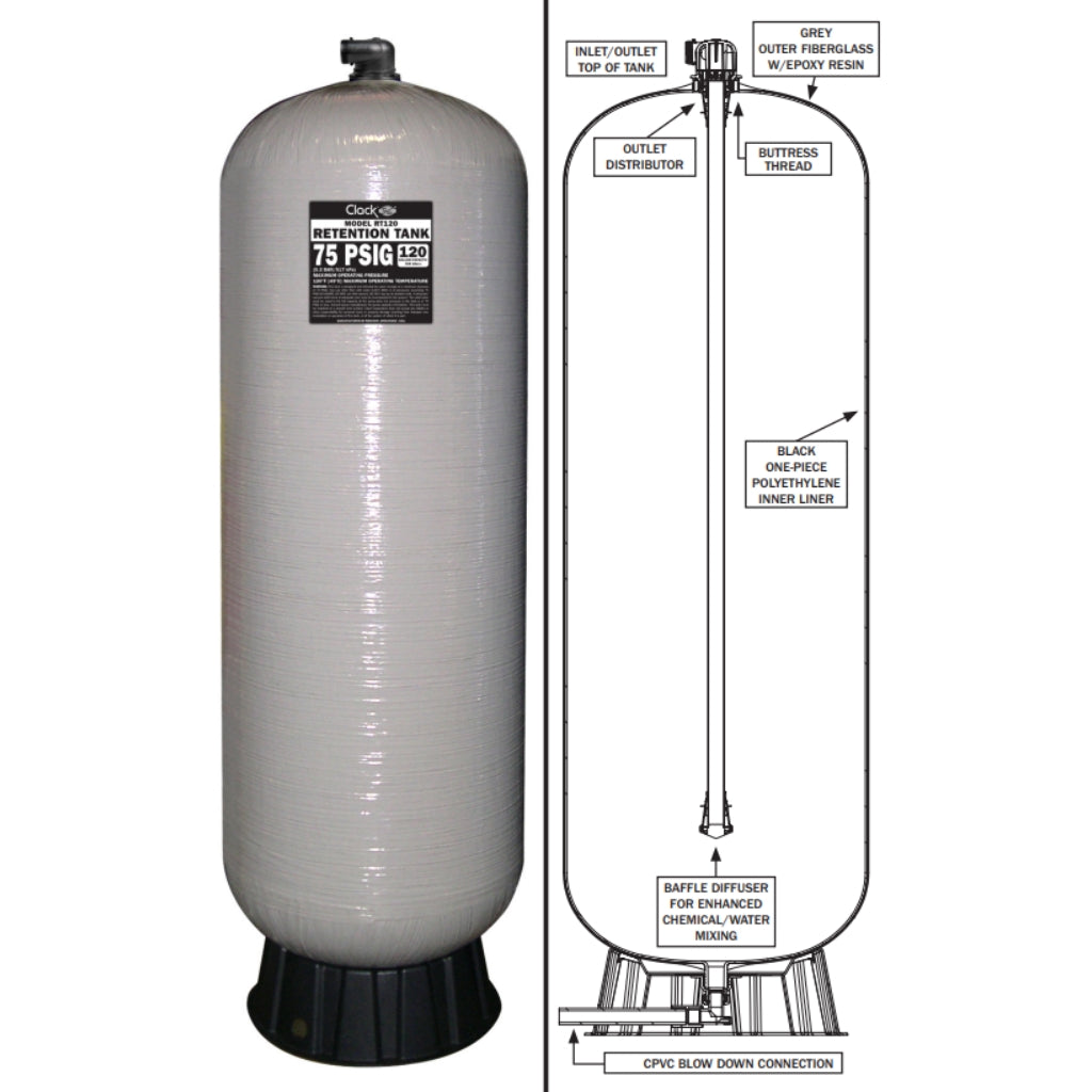 Clack 120 Gallon Fiberglass Retention Tank (RT120) - C2252