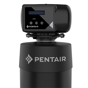 closed up view of pentair softener screen monitor