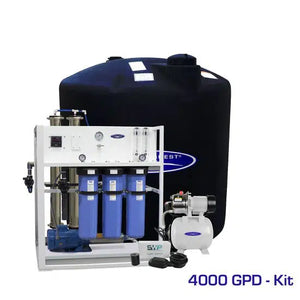 Commercial Mid-Flow Reverse Osmosis System front view with pump