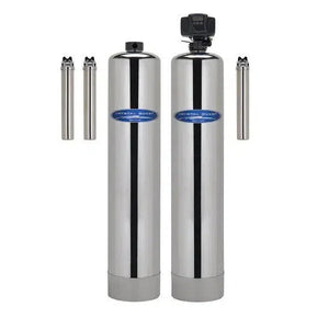 Crystal Quest Eagle Whole House Water Filter with saltless conditioner in stainless steel