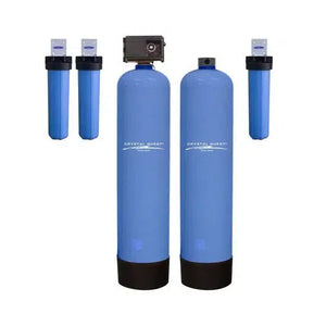 high flow water filter with smart filtration and saltless conditioner