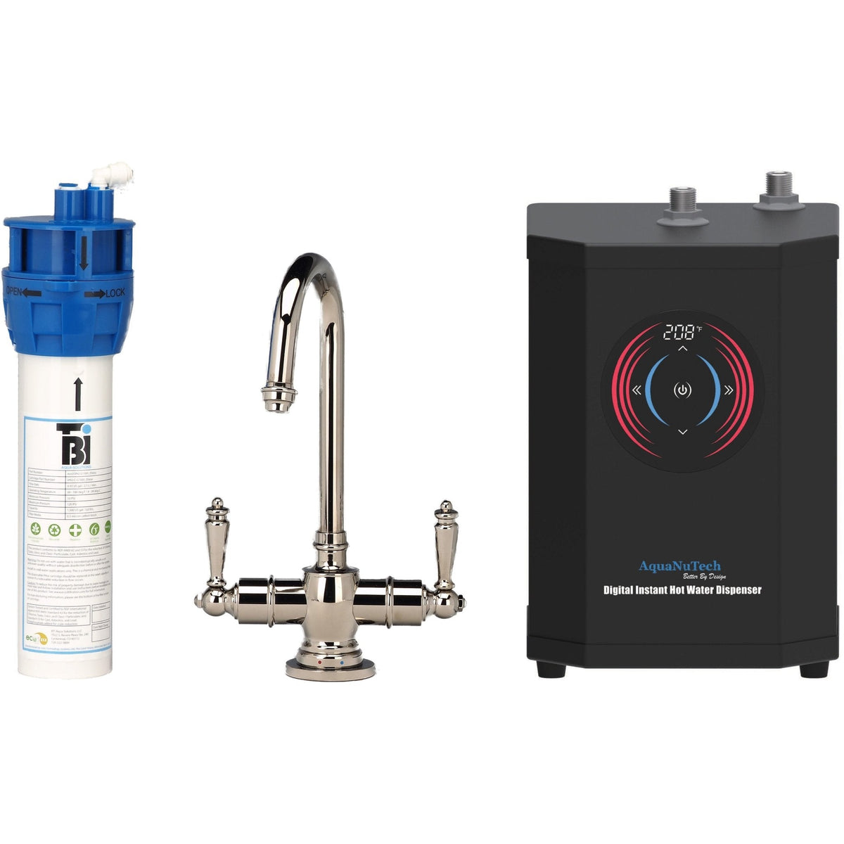 Instant Hot Filtration Faucet Bundle - Aqua Home Supply - HTF-HC2400-PN